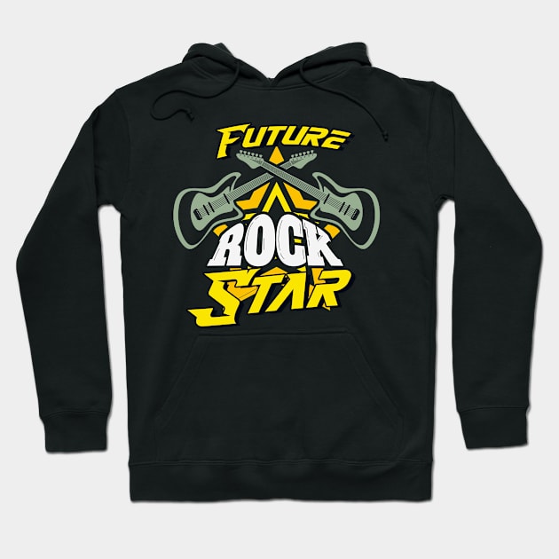 Future Rock Star Electric Guitar Guitarist Hoodie by Foxxy Merch